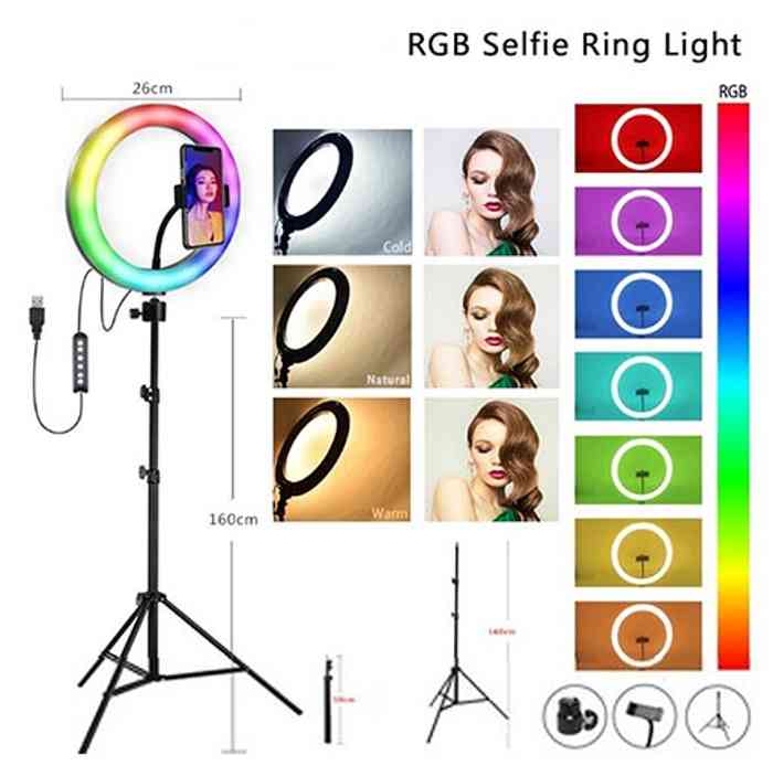 RGB soft ring light wh36 With Tripod & remote controller